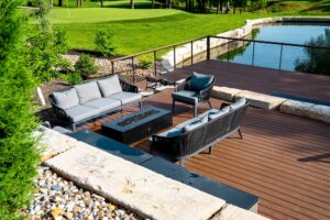 Outdoor upper concrete deck